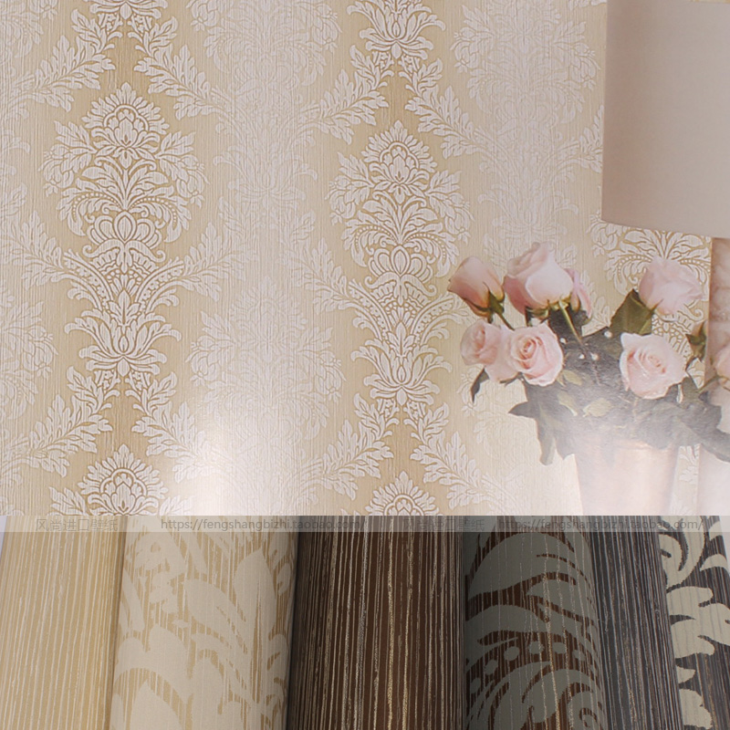 大花条纹美式ab版搭配书房壁纸