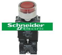 施耐德22mm金属带灯按钮开关XB2BW34M1C 自复位AC220V 1NO红