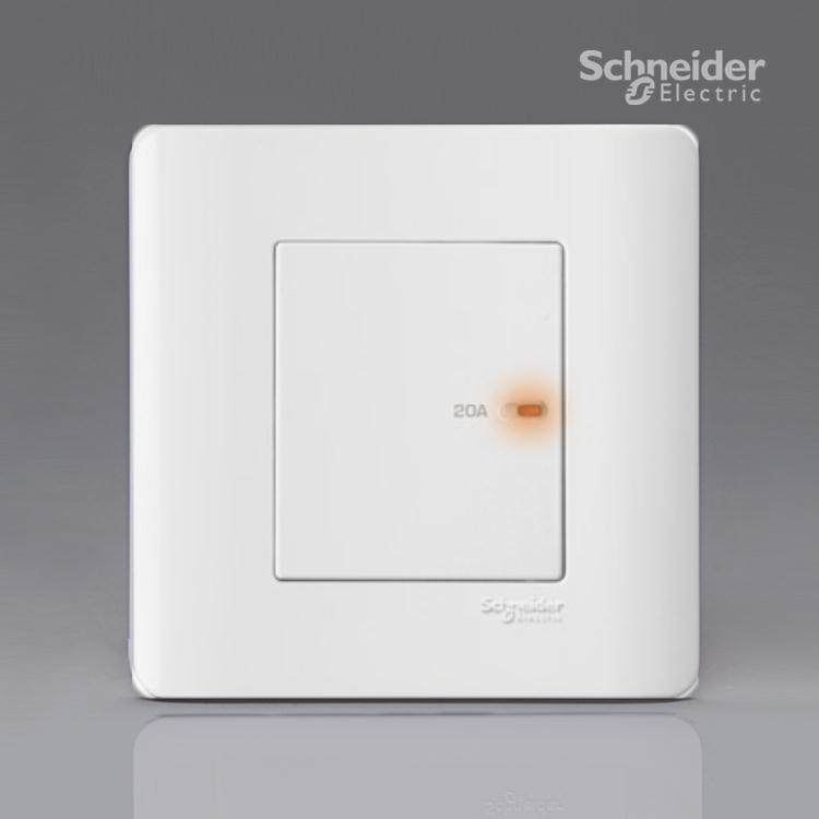 施耐德电源全极开关 轻点经典白20a冷气灯曲英式双极开关/浴霸用