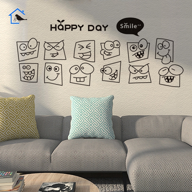 卡通头像贴搞怪表情装饰贴画厨房餐厅儿童房背景墙贴纸 创意墙贴,家居饰品,软装墙贴,淘宝优惠券,粉丝福利购,淘宝优惠卷