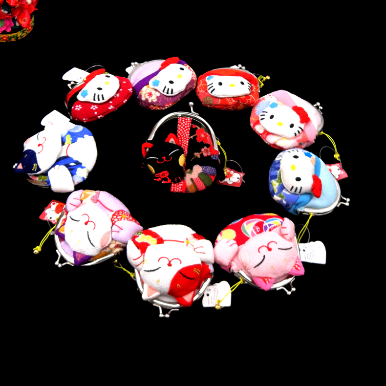 招财猫.kt猫零钱包绉布招喜屋