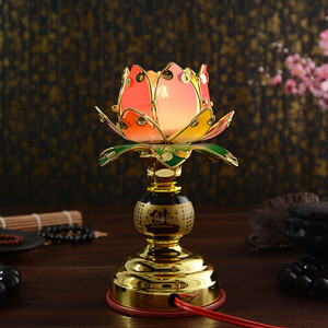 正宗小佛灯佛具用品 灯泡款供佛莲花灯佛供灯长明灯菩萨佛灯