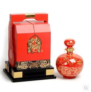 全国包邮绍兴黄酒女儿红三十年陈酿花雕酒1.5L中国红高端送礼礼盒