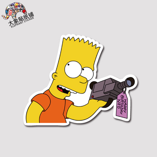 辛普森一家the simpsons贴纸行李箱贴纸周边卡通贴笔记本防水贴纸