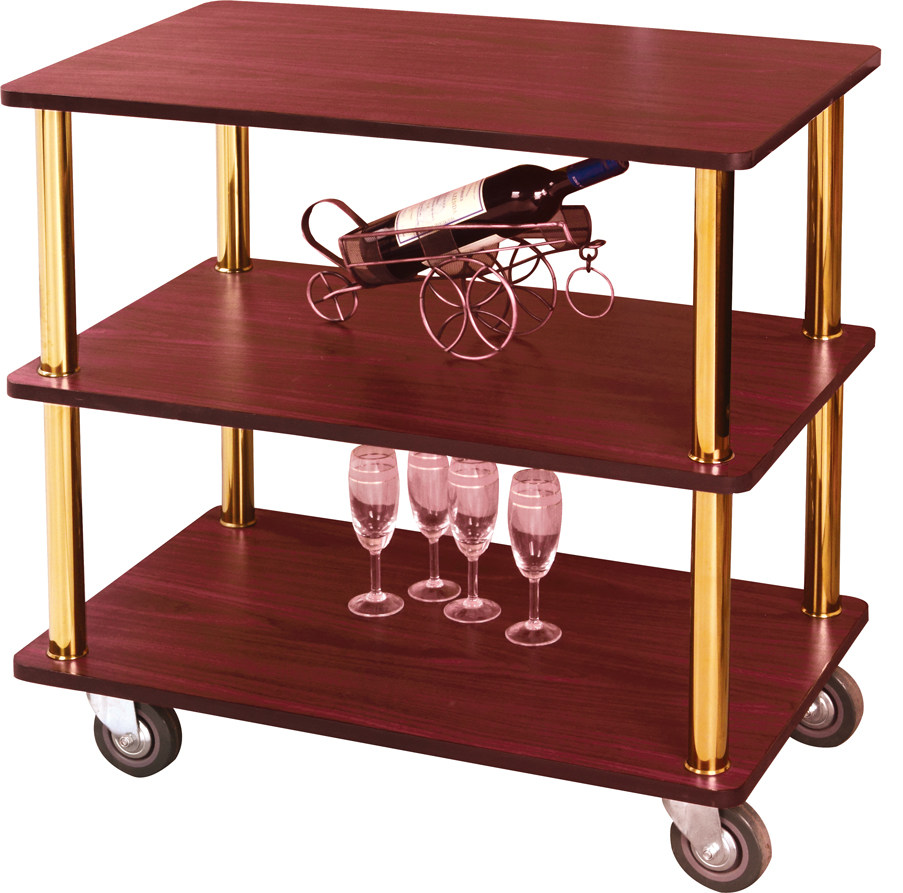 钛金柱服务车酒店酒楼会所 KTV手推车4S店茶水点心车餐车酒水车