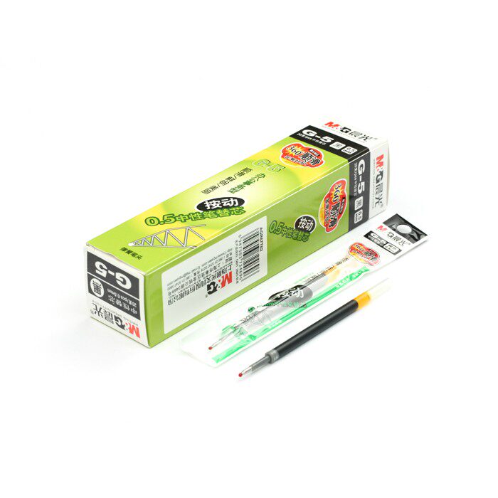 모닝라이트 K35 리필 G-5 프레스 뉴트럴펜 리필 0.5MM 프레스 워터펜 리필 1008 사무용 워터펜 리필