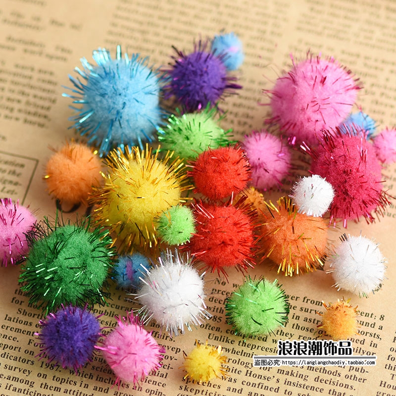 混装毛毛球diy彩色幼儿园绒球图片