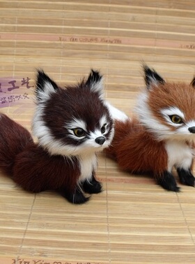 小狐狸摆件山羊皮毛工艺品