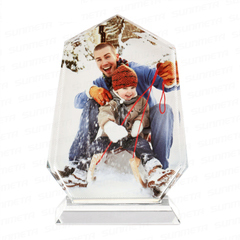 热转印空白水晶耗材批发白胚影像耗材多边形水晶山顶奖杯BXP-01