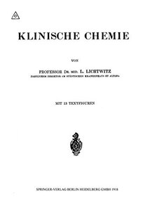 【预订】Klinische Chemie