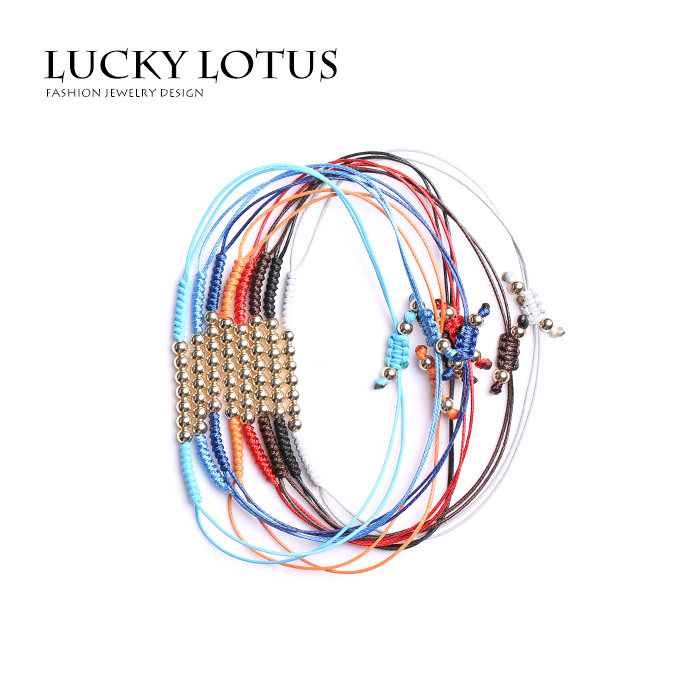 LuckyLotus定制美国金珠银球蜡绳流苏花边手工编织经典搭配男女款