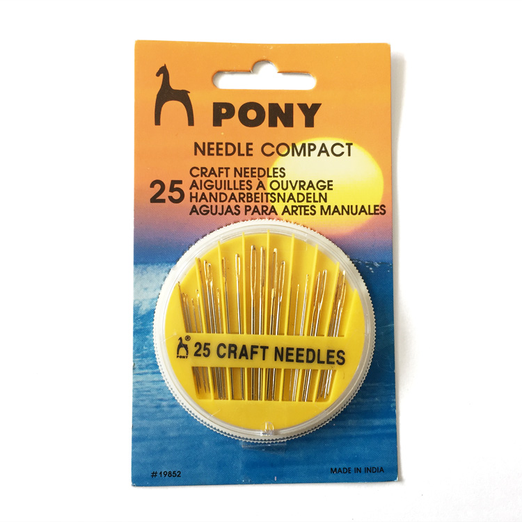 印度原装进口PONY马牌手缝针盒针 十字绣拼布针刺绣毛线针25枚入