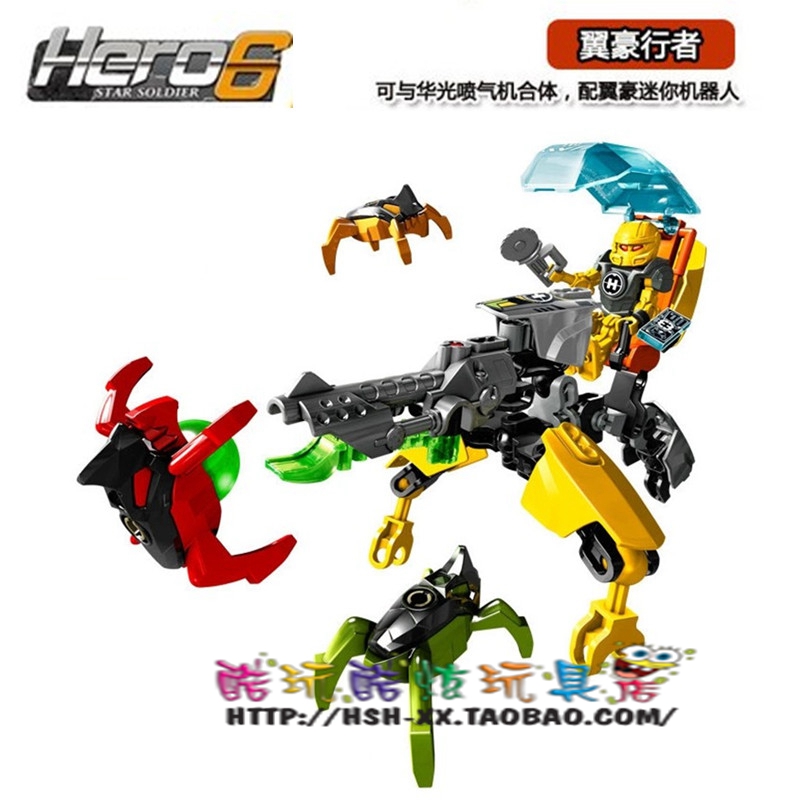 DECOOL積木英雄工廠6.0翼豪步行者機甲44015兼容樂高拼裝玩具禮物