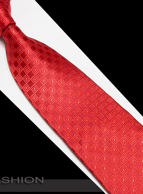 领带结婚大红色细格子宽版深红男士婚礼新郎婚庆商务正装宽版8CM