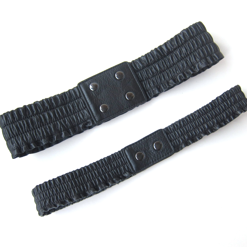 时尚羊皮松紧弹力配裙子大衣腰封