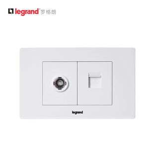 TCL罗格朗118型电脑网络网线宽带+有线电视闭路线插座面板二合一