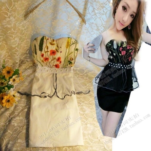 2016春秋装夜店性感女装新款紧身时尚气质秋款包臀裹胸抹胸连衣裙