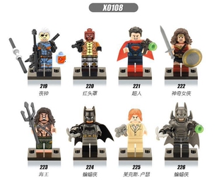 欣宏英雄蝙蝠侠大战超人人仔丧钟海王神奇女侠卢瑟拼装积木