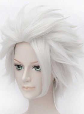 动漫假发 银白色 时尚 短 发