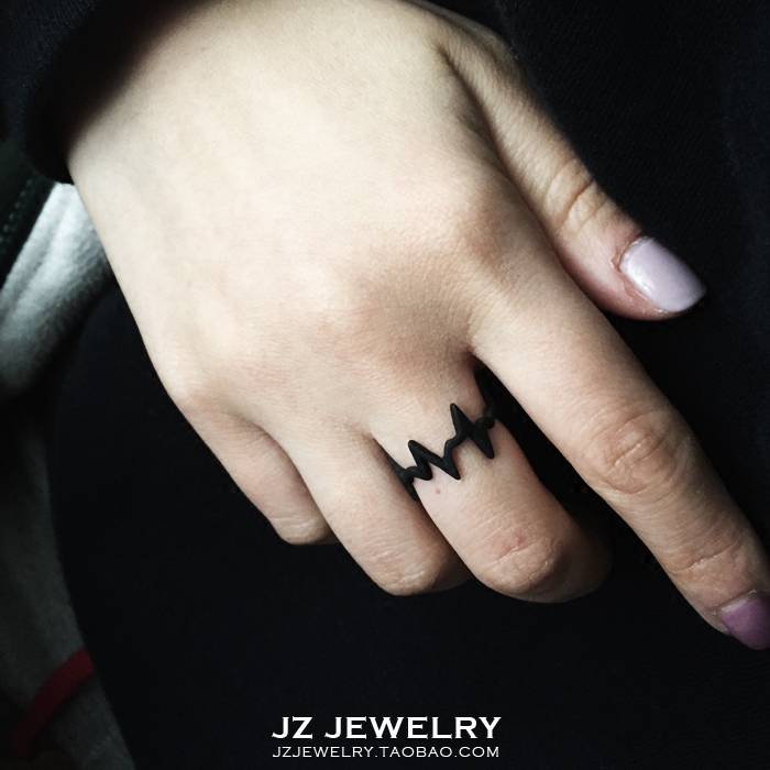 jzring欧美简约ins潮女心跳戒指