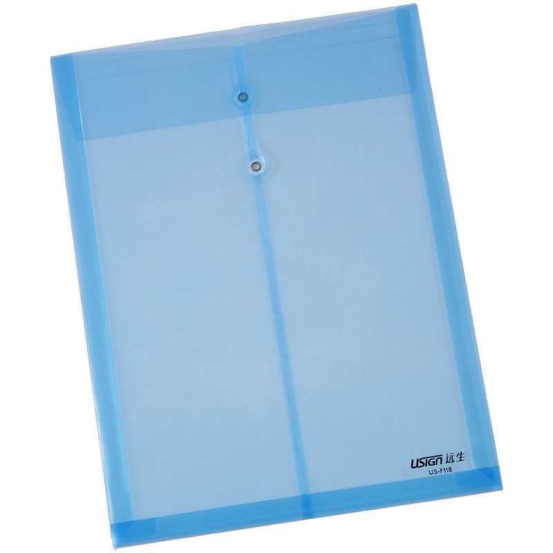 特价远生US-F118 摊开式缠绳文件袋A4拉链袋 透明档案袋 资料袋