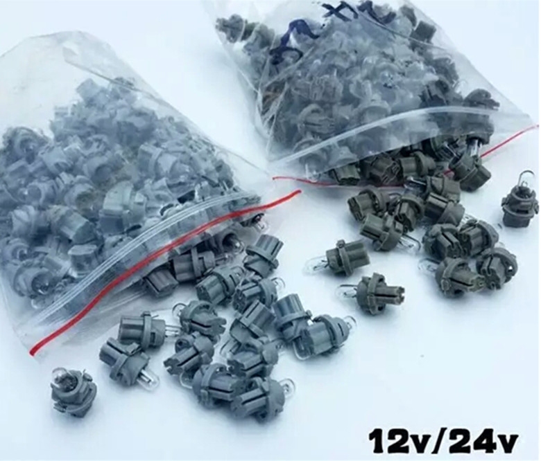 汽车12V 24V仪表灯泡 车用仪表台带座T5 T10 小灯灯泡