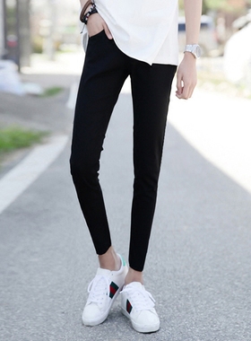 男生高弹力黑色百搭修身小脚9分牛仔裤男slp小个子潮流紧身九分裤