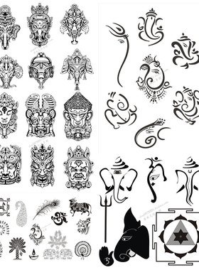 A2201矢量印度传统文化艺术图腾纹饰花纹 AI设计素材