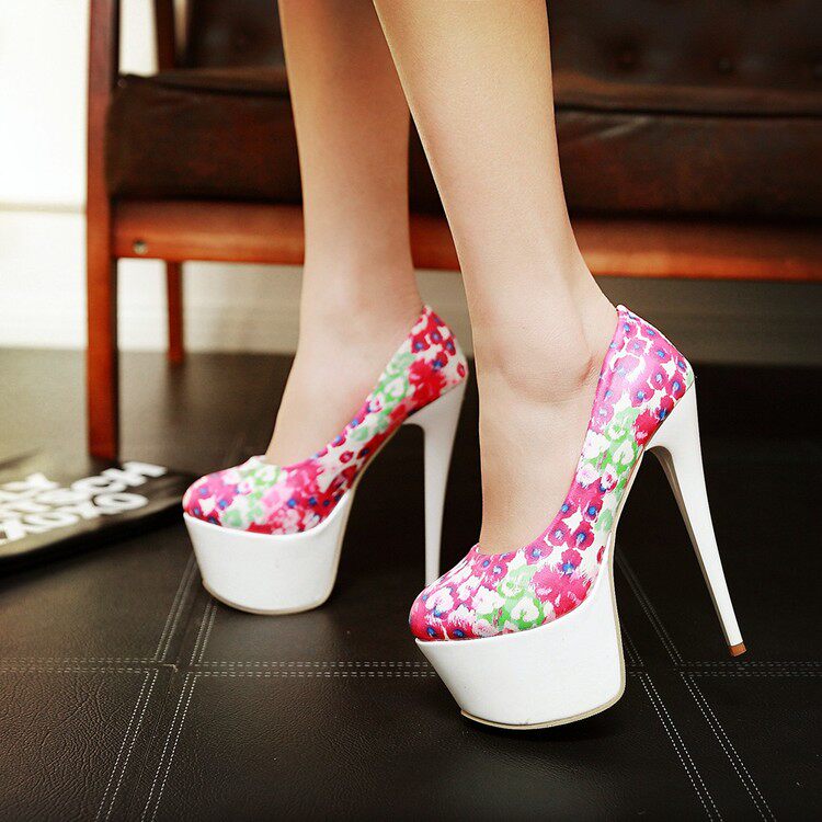 fashion sexy High-heeled shoes Shallow mouth Round Toe Shoes 16 centimeter Women's Shoes Waterproof yellow blue gulesin the Women's Shoes, Low shoes  category - from Buy2taobao.com to provide professional Taobao agent buy service