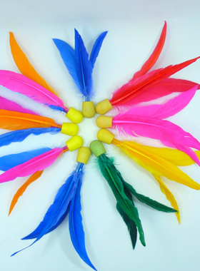 长毛板羽球三毛球橡胶头高弹毽球彩色20个起包邮1元为单只价格