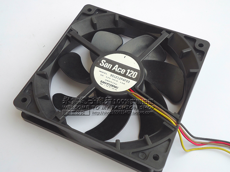 三洋9S 9S1212P4F03 12CM 12025 12V0.19A 4针PWM静音风扇