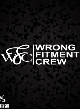TLP镂空车贴 WFC低趴改装车HF风格贴纸wrong fitment crew英文字