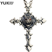 YUKI men''s blood-sucking Thai silver necklace 925 Silver Pendant cross domineering men vintage European original jewelry