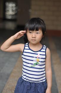 女童夏款 条纹小波点清新文艺范连衣裙无袖连身裙背心裙亏本清仓