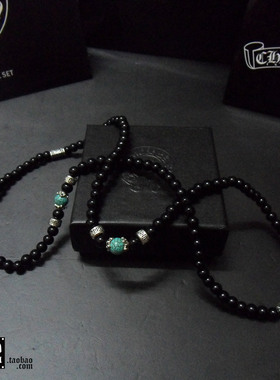 水晶黑玛瑙多圈手链古风珠项链