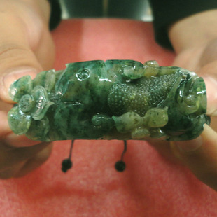 玉如意 南阳独山玉手串老坑天蓝料精雕南阳独玉情侣手链富贵如意
