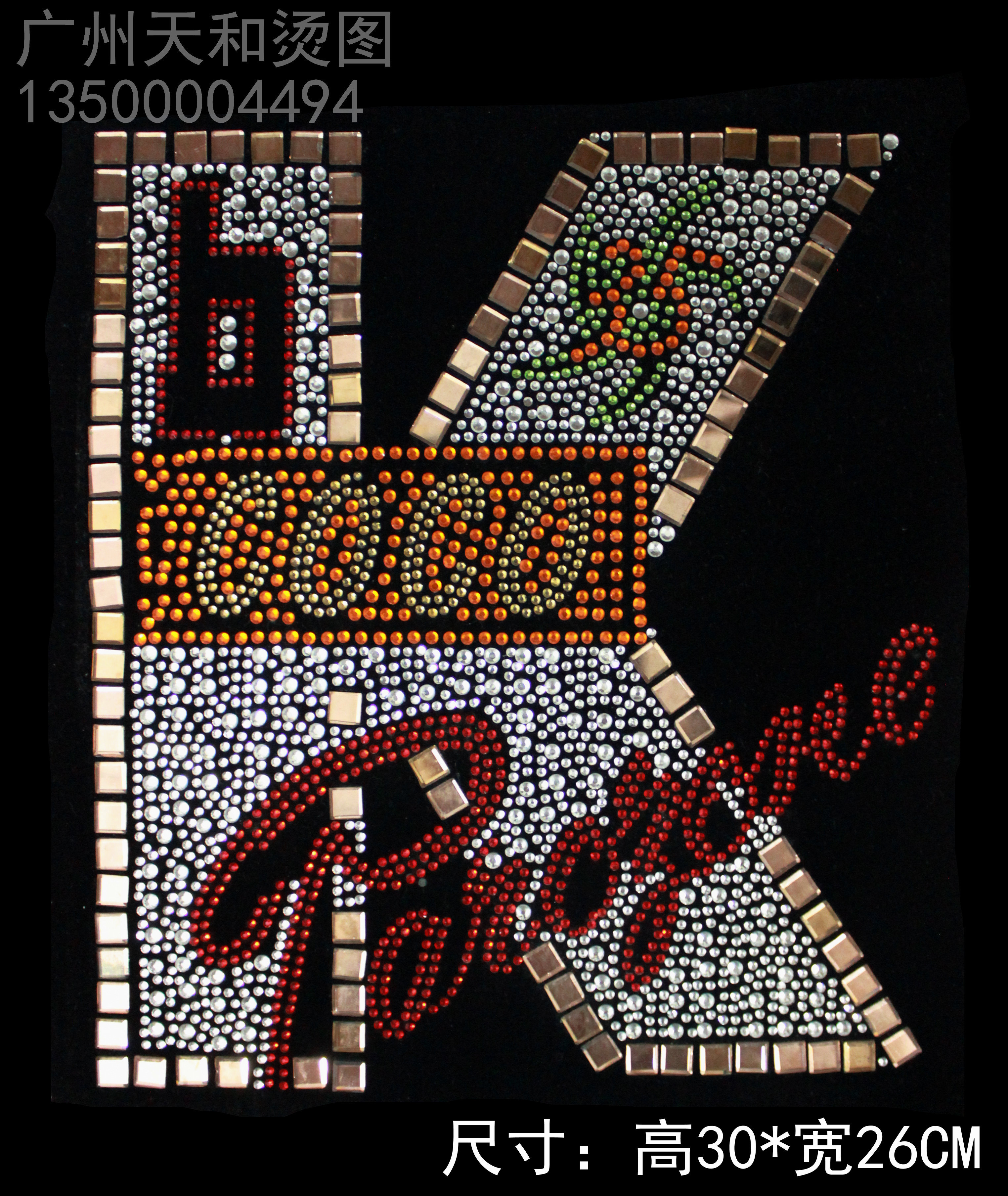 k字母烫图衣服烫钻新款 水钻图成品超闪 贴钻服装辅料diy饰品定制