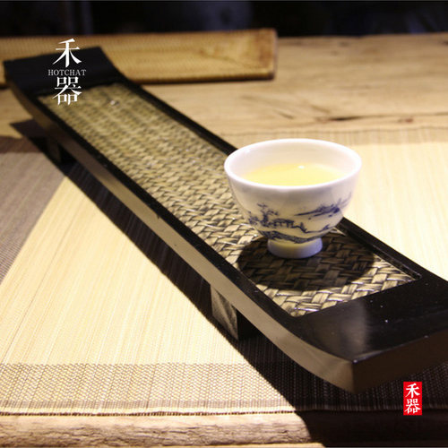 禾器堂 创意杯垫实木杯托手工竹编杯托功夫茶具 茶盘 茶艺茶道