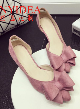 跟女鞋大匠逸2022定制真皮小细新款码高跟码鞋蝴蝶结单鞋尖头凉鞋