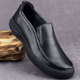 软皮厚底黑色百搭套脚商务休闲皮鞋 男款 圆头真皮头层牛皮男鞋 春秋