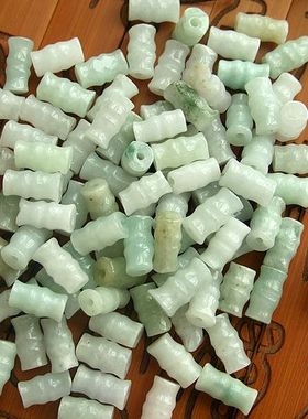 20967缅甸玉 DIY配件用 小节节高 玉竹节小翡翠配件 天然翡翠A货