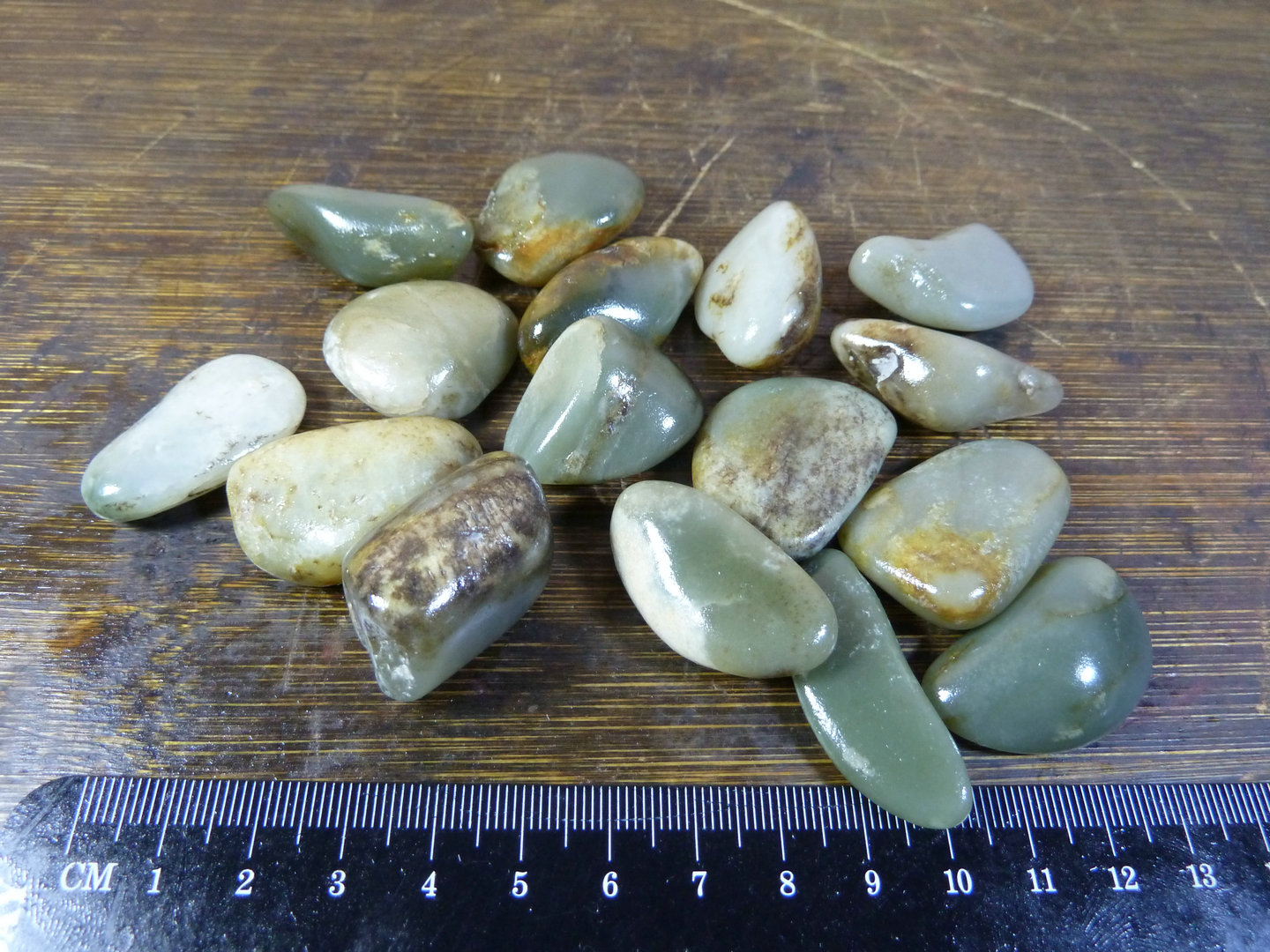 7154新疆和田玉龙喀什河和田玉青玉籽料 16颗 200g