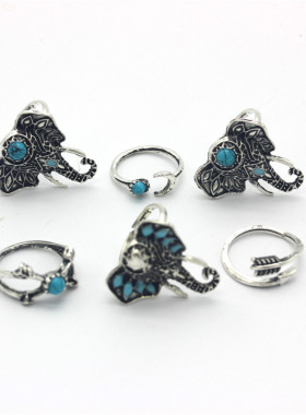 饰品月亮箭头关节组合戒指