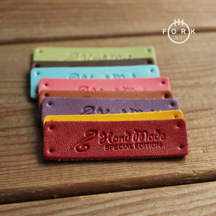 叉子原创手工DIY配件HANDMADE手作标签头层皮质真皮标签皮标吊牌