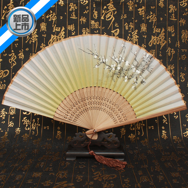 新品和风扇 一笑折扇折扇 丝绸折扇 高档真丝女扇 扇子批发送扇袋