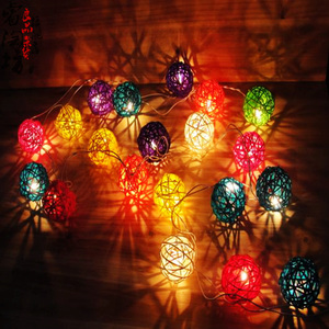 泰式灯饰藤编球形灯20个灯球酒吧婚庆圣诞装饰彩灯家居装饰灯特价