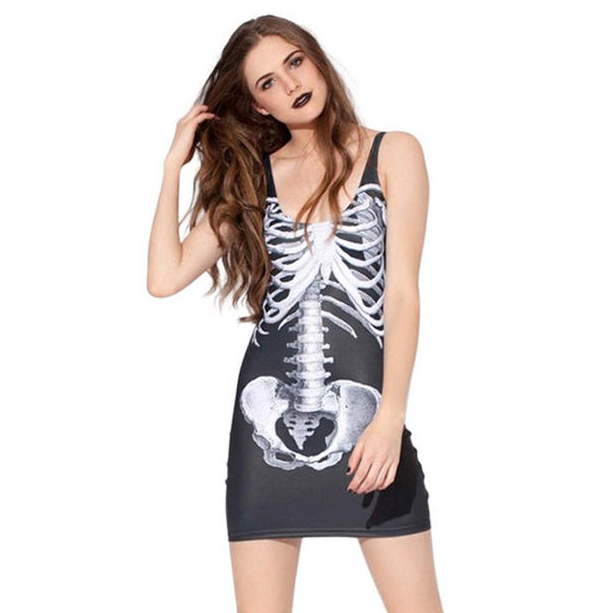 black milk 星空数码印花骷髅骨架图形背心连衣裙 个性女 包臀裙|ruв категории Женская одежда, платье - от Buy2taobao.com для оказания профессиональной услуги покупки агента Taobao