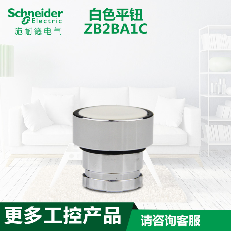 schneider施耐德按钮头 白色平钮 ZB2BA1C