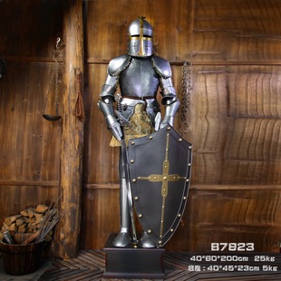 中世纪铠甲武士骑士盔甲酒吧欧式工艺摆件斯巴达300勇士创意新品