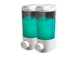 瑞沃V-9122W双头白色皂液器沐浴露盒给液机400ML2皂液器